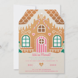 Wir haben Pink Gingerbread Housewarming Einladung