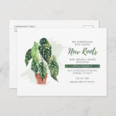 Wir haben Planted New Roots Botanical Moving Ankündigungspostkarte (Vorne/Hinten)