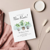 Wir haben Planted New Roots Moving Ankündigungspostkarte
