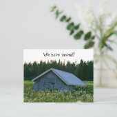 Wir haben Postkarte bewegt (Stehend Vorderseite)