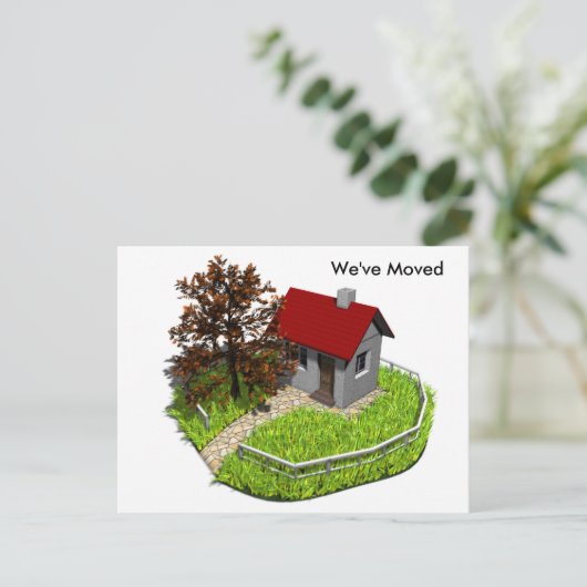 Wir haben Postkarte verschoben (Stehend Vorderseite)