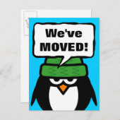 Wir haben Postkarten mit lustigem Pinguin verschob (Vorne/Hinten)