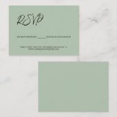 Wir haben reserviert Plätze Template Sage grün UAW Begleitkarte (Vorne/Hinten)