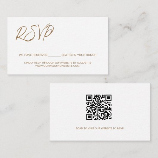 Wir haben reservierte Sitzplätze Custom QR CODE Go Begleitkarte (Vorne/Hinten)