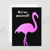 Wir haben rosa Flamingo verschoben Adressenpostkar Ankündigungspostkarte (Vorne/Hinten)