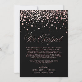 Wir haben Rose Gold Foil Confetti Black Wedding Ankündigung