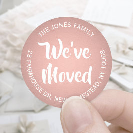 Wir haben Rose Gold Imitate Rücksendeadresse versc Runder Aufkleber