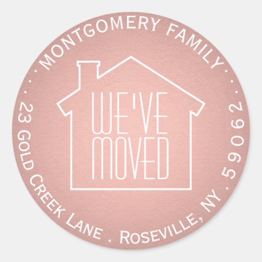 Wir haben Rose Gold Imitate Rücksendeadresse versc Runder Aufkleber (Vorderseite)