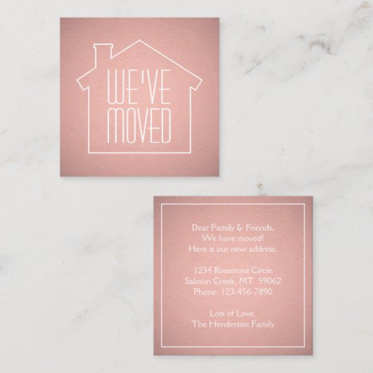 Wir haben Rose Gold Imitats Foil Enclosure Card ve Quadratische Visitenkarte (Vorne/Hinten)