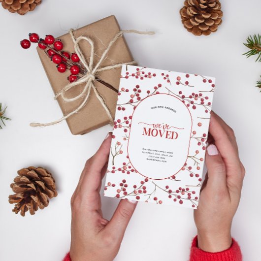 Wir haben Rote Berry Ankündigung Postkarte verscho