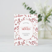 Wir haben Rote Berry Ankündigung Postkarte verscho (Stehend Vorderseite)