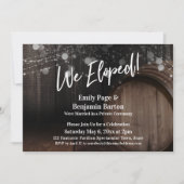 Wir haben rustikalen Holzfass und Lichter Empfang Einladung (Vorderseite)