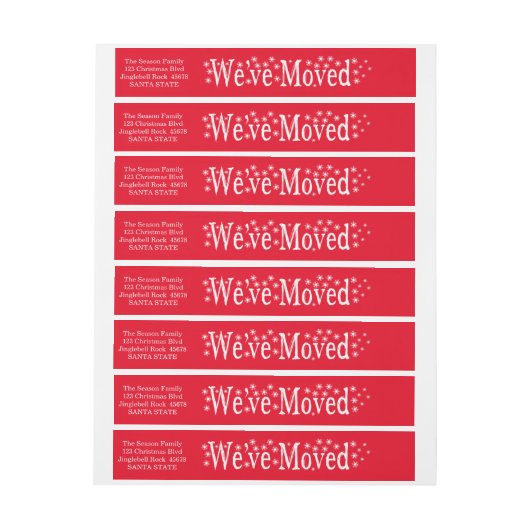 Wir haben Schneeflocken-Weihnachten verschoben Rundum-Adressaufkleber (Bogen)