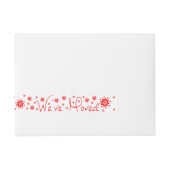 Wir haben Schneeflocken-Weihnachten verschoben Rundum-Adressaufkleber (Vorderseite)