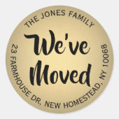 Wir haben Schwarz & Gold-Imitate für die Rücksende Runder Aufkleber (Vorderseite)