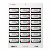 Wir haben Schwarz-Weiß-Streifen mit Blume verschob Adressaufkleber (Vorne)