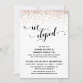 Wir haben Script Copper Confetti Empfang-Only Einladung (Vorderseite)