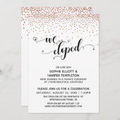 Wir haben Script Copper Confetti Empfang-Only Einladung (Vorne/Hinten)