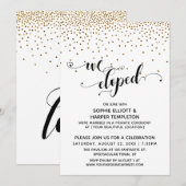 Wir haben Script, Gold Confetti, Empfang Einladung (Vorne/Hinten)