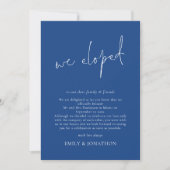 Wir haben Script Mid Blue Elopement Ankündigung ve (Vorderseite)