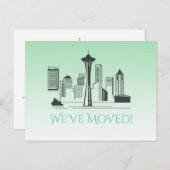 Wir haben Seattle City Skyline verschoben Ankündigungspostkarte (Vorne/Hinten)