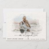 Wir haben Skript 4 Foto Hochzeit Ankündigung (Vorderseite)