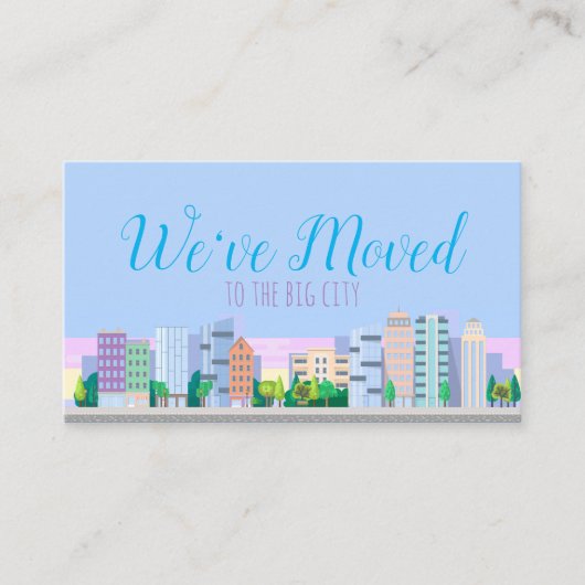Wir haben Spaß City Skyline Zuhause Adresse ändern Visitenkarte (Vorderseite)