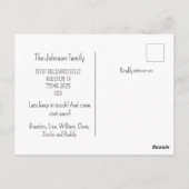 Wir haben Spaß und sonnige Ankündigung gemacht Postkarte (Rückseite)