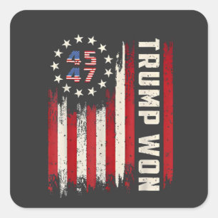 Wir haben TRUMP INAUGURATION Amerikanische Flagge  Quadratischer Aufkleber