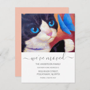 Wir haben Tuxedo Cat Pet Rose Gold Script Text A v Ankündigung