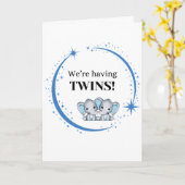 Wir haben Twins Boys Blue Birth Ankündigung (Gelbe Blume)
