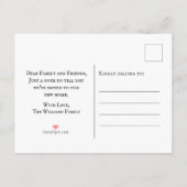 Wir haben Typografie eine neue Adresse übertragen Ankündigungspostkarte (Rückseite)