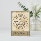 Wir haben Typografie eine neue Adresse übertragen Ankündigungspostkarte (Stehend Vorderseite)