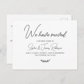 Wir haben Typografie Script neu verschoben Zuhause Ankündigungspostkarte (Vorne/Hinten)