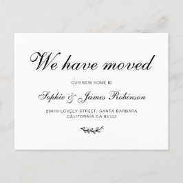 Wir haben Typografie-Skript neu Zuhause Moving ver Ankündigungspostkarte