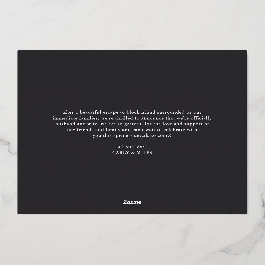 Wir haben uns | Ankündigung einer Hochzeitsfeier m (Rückseite)