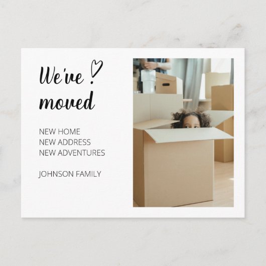 Wir haben uns bewegende Ankündigung Foto 2. Postka (Vorderseite)