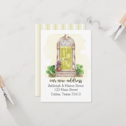 Wir haben uns bewegende Ankündigung gelbe Tür vers (Vorderseite/Rückseite Beispiel)