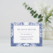 Wir haben uns bewegt | Ankündigung über die Blaue  Postkarte (Stehend Vorderseite)