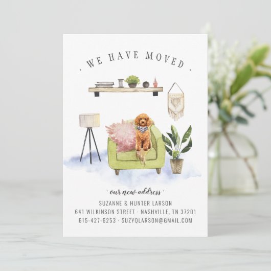 Wir haben uns bewegt | Ankündigung von Cavapoo Boh (Stehend Vorderseite)