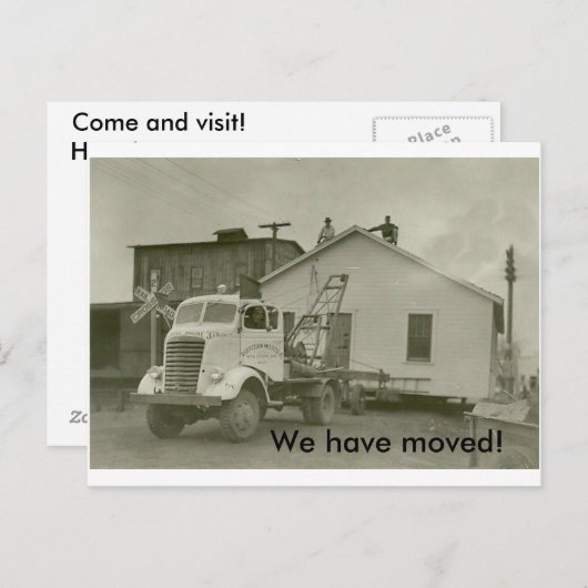 Wir haben uns bewegt! ankündigungspostkarte (Vorne/Hinten)