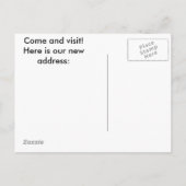 Wir haben uns bewegt! ankündigungspostkarte (Rückseite)