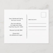 Wir haben uns bewegt ankündigungspostkarte (Rückseite)