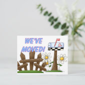 Wir haben uns bewegt ankündigungspostkarte (Stehend Vorderseite)