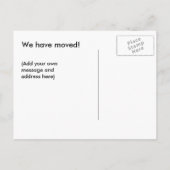 Wir haben uns bewegt! ankündigungspostkarte (Rückseite)