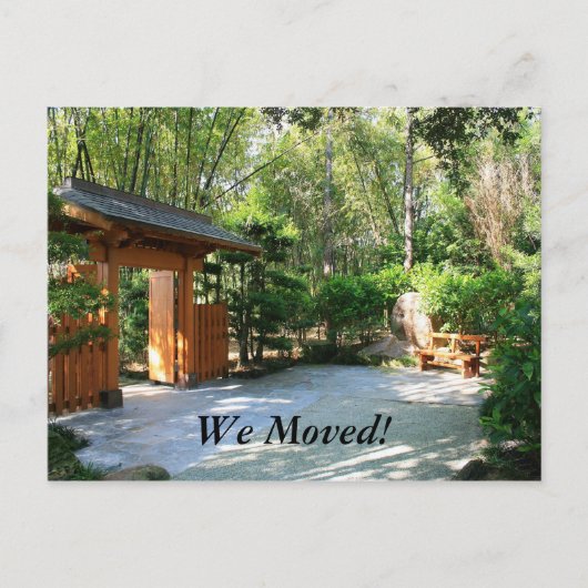 Wir haben uns bewegt! ankündigungspostkarte (Vorderseite)