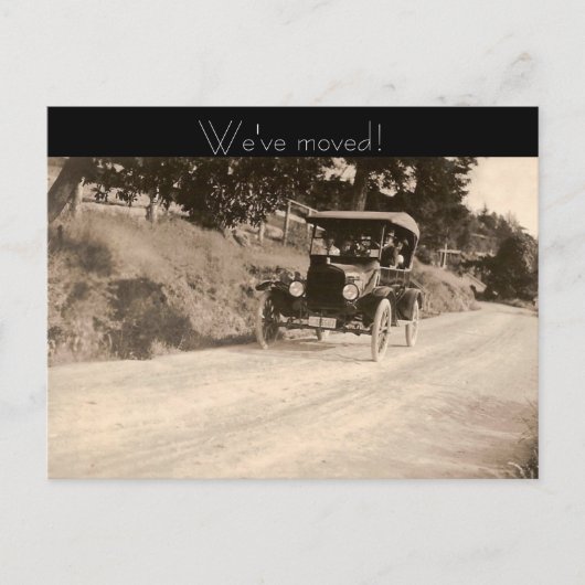 Wir haben uns bewegt ankündigungspostkarte (Vorderseite)