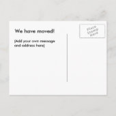 Wir haben uns bewegt! ankündigungspostkarte (Rückseite)