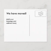 Wir haben uns bewegt! ankündigungspostkarte (Rückseite)
