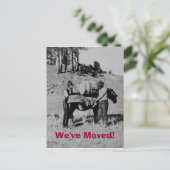 Wir haben uns bewegt! ankündigungspostkarte (Stehend Vorderseite)